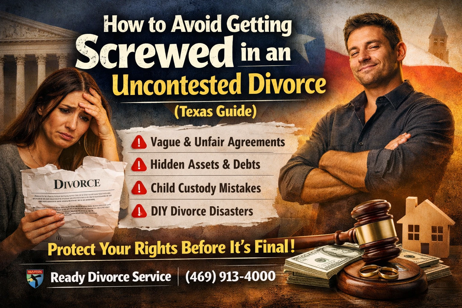 How to Avoid Getting Screwed in an Uncontested Divorce (Texas Guide)