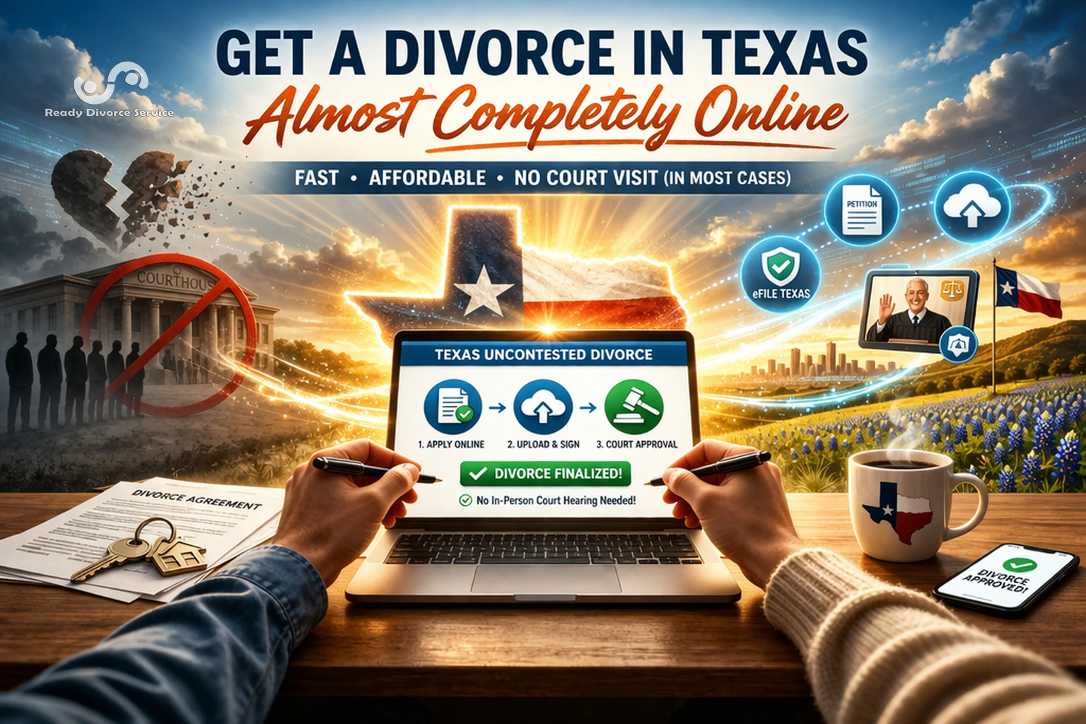 How to Get a Divorce in Texas Almost Completely Online