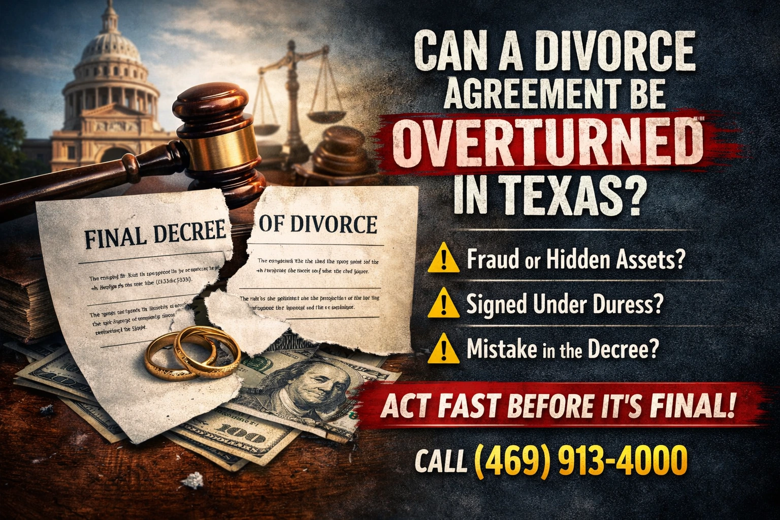 Can a Divorce Agreement Be Overturned in Texas?