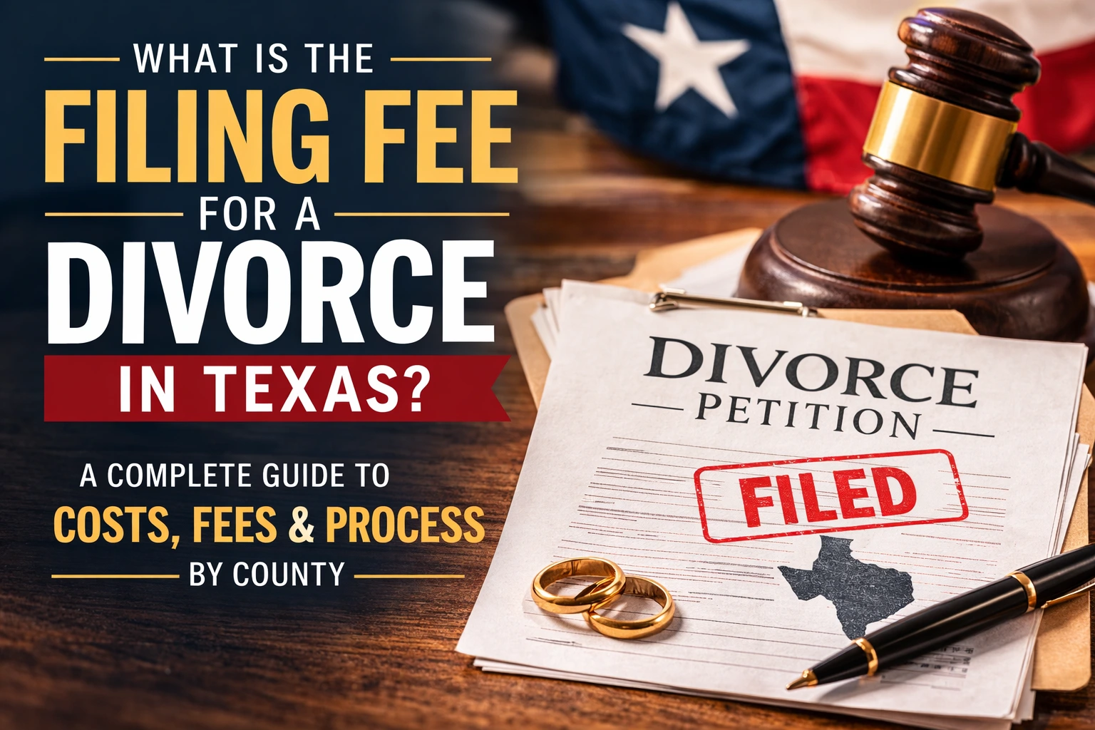 Texas Divorce Filing Fees by County